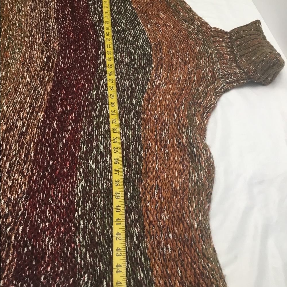 DESIGN LAB Cream and Brown Cowl Neck Sweater with Fuzzy Texture - Picture 9 of 12